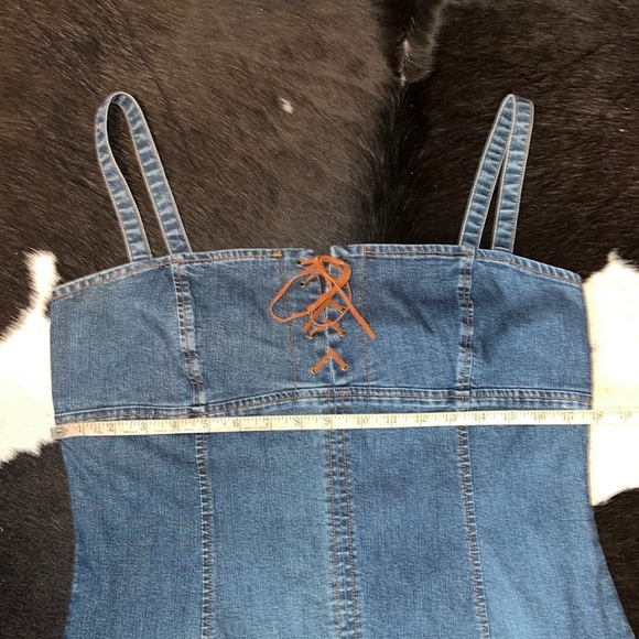 Vintage Y2K Rampage Denim Lace-up Mini Dress - Picture 5 of 11